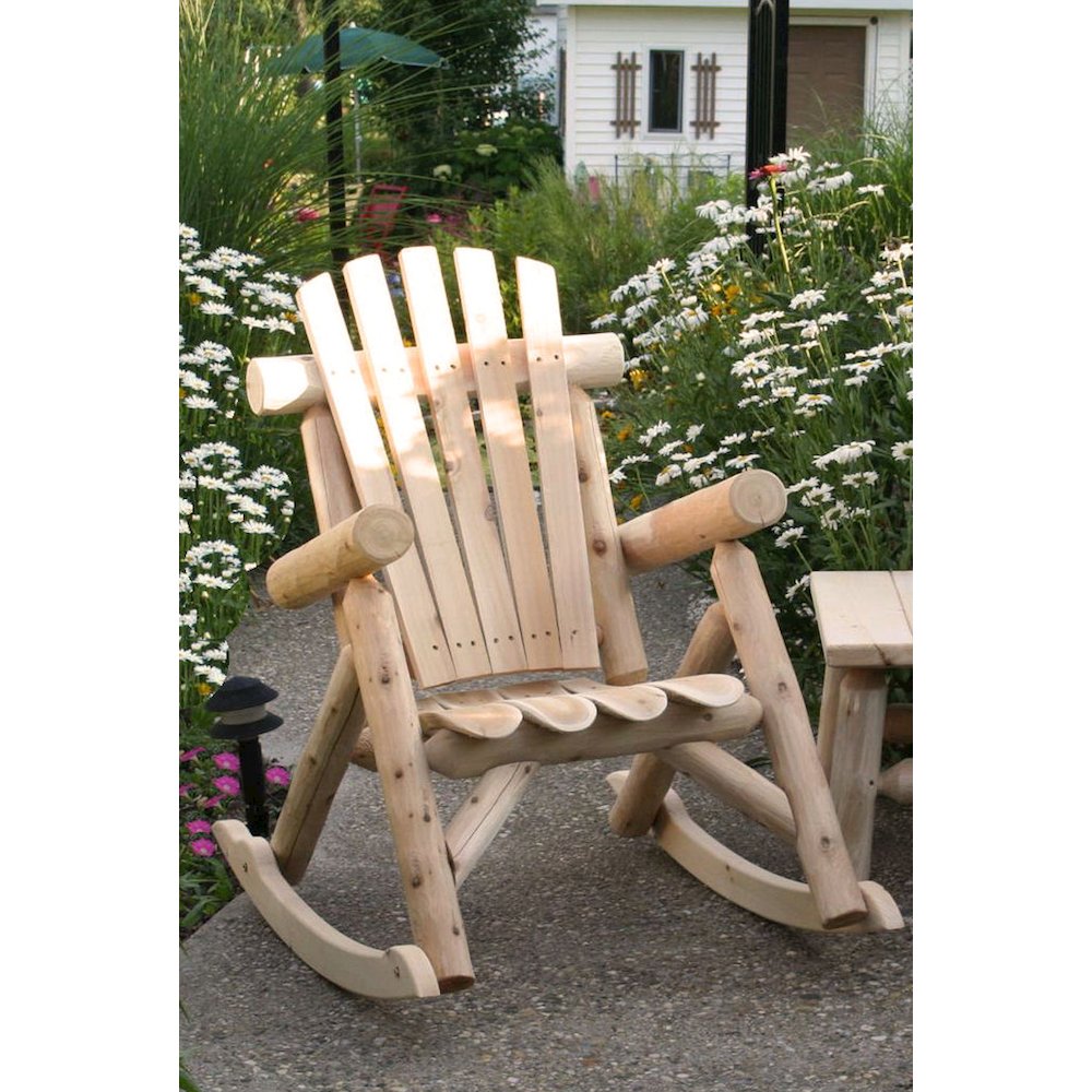 Cedar Log Rocking Chair. Picture 3