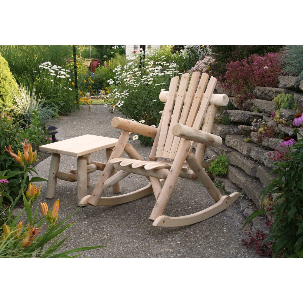 Cedar Log Rocking Chair. Picture 4