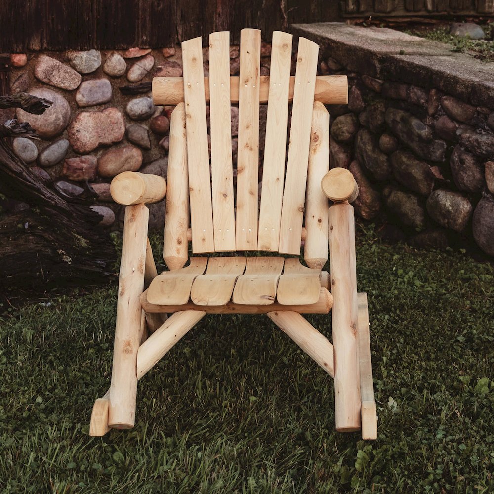 Cedar Log Rocking Chair. Picture 5
