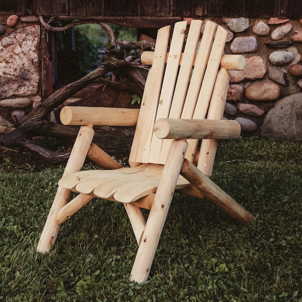 Cedar Log Lounge Chair. Picture 7