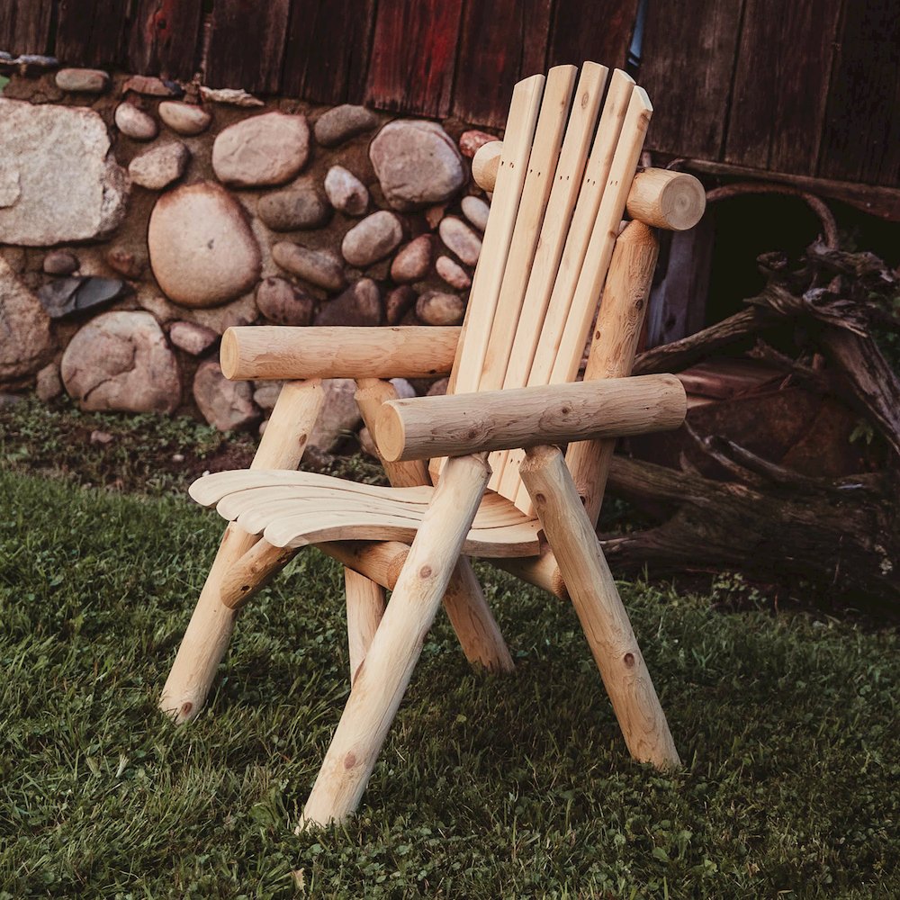 Cedar Log Dining Chair. Picture 4