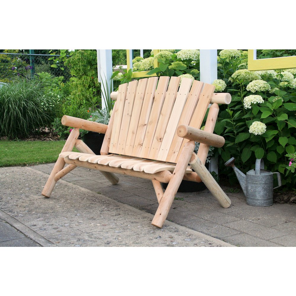 Cedar Log 4ft Love Seat. Picture 2