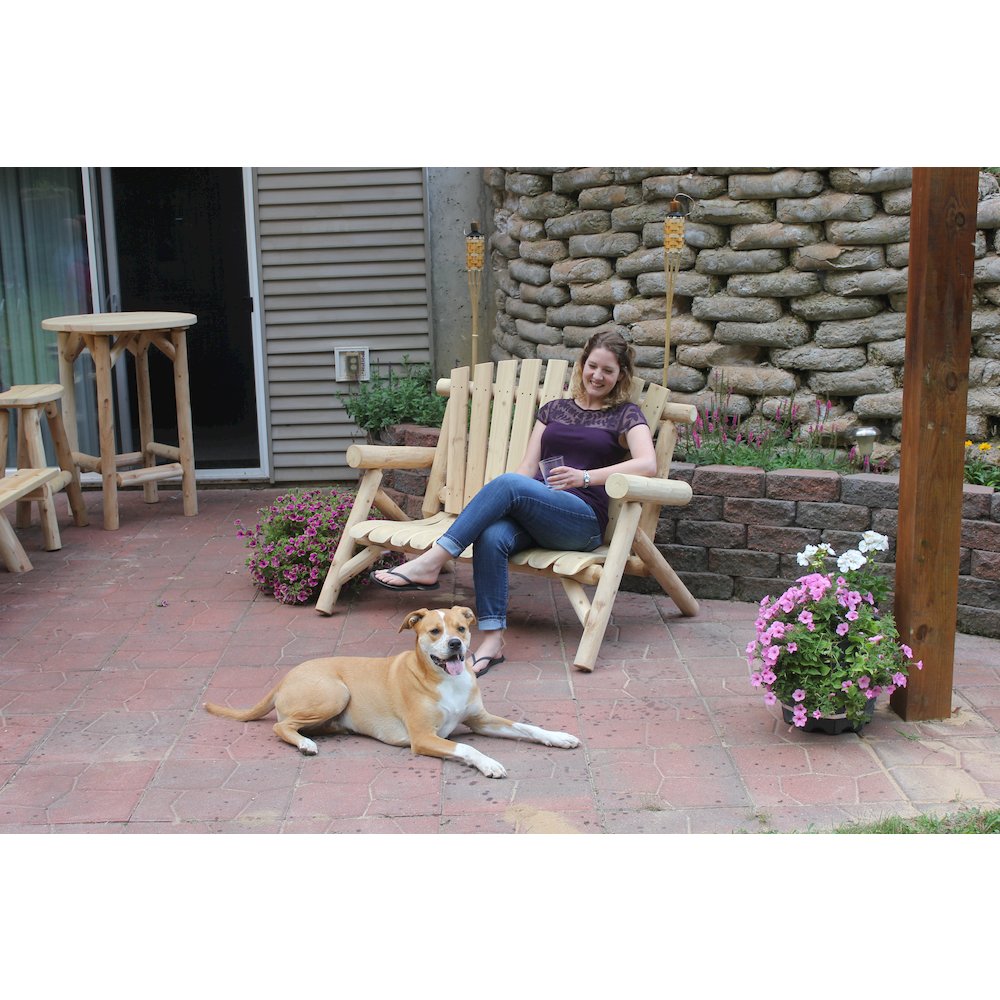 Cedar Log 4ft Love Seat. Picture 3