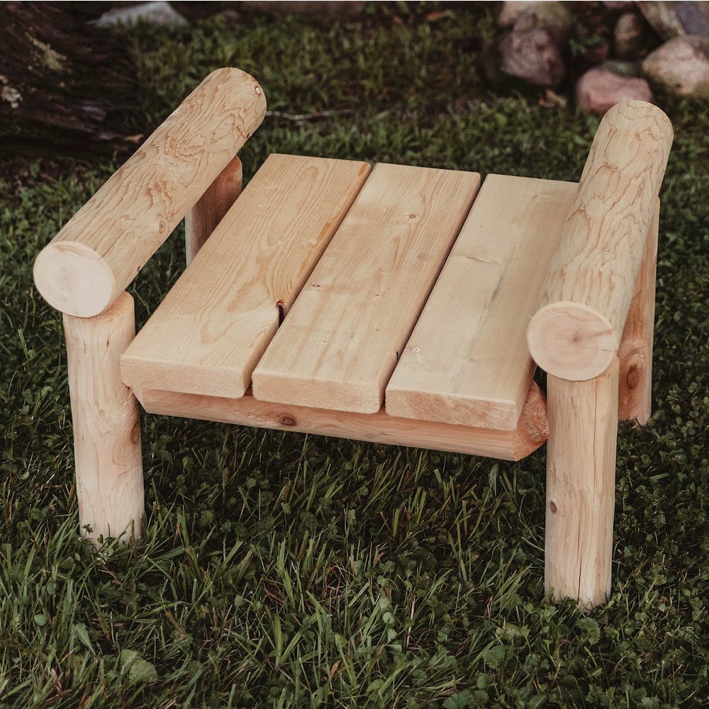 Cedar Log Ottoman. Picture 2