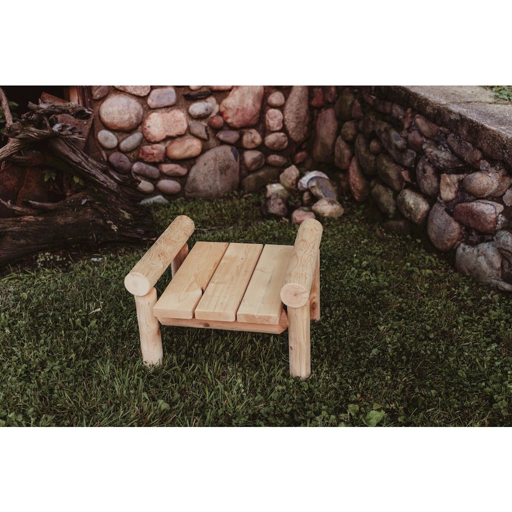 Cedar Log Ottoman. Picture 3