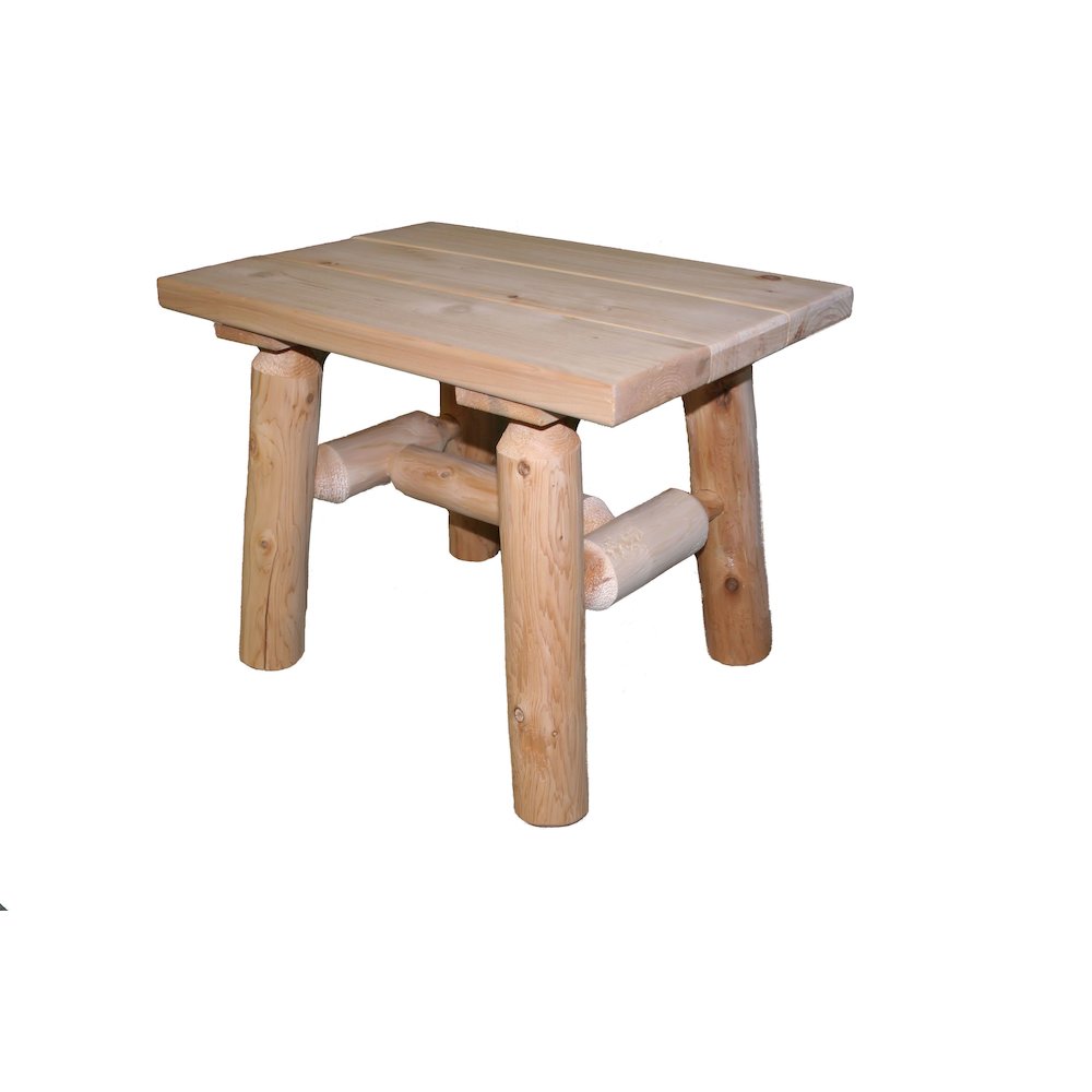 Cedar Log End Table. Picture 1