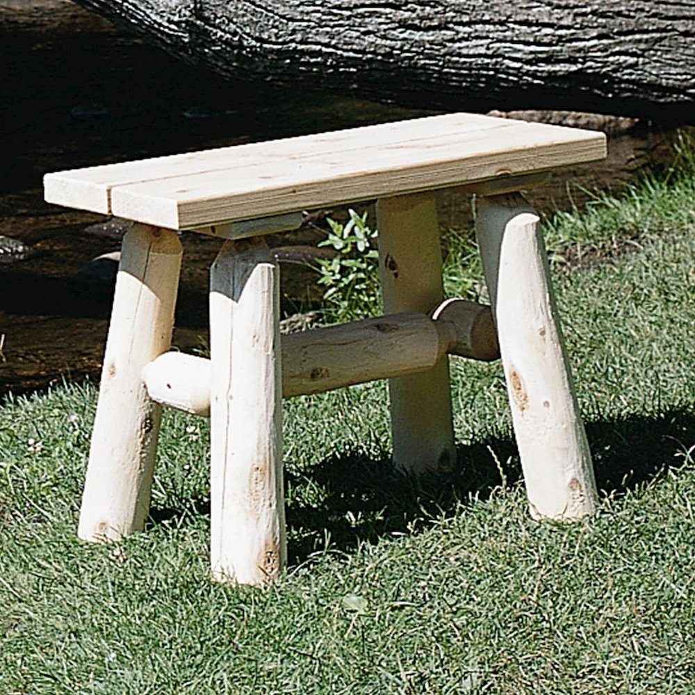 Cedar Log 23" End Bench (pair). Picture 2