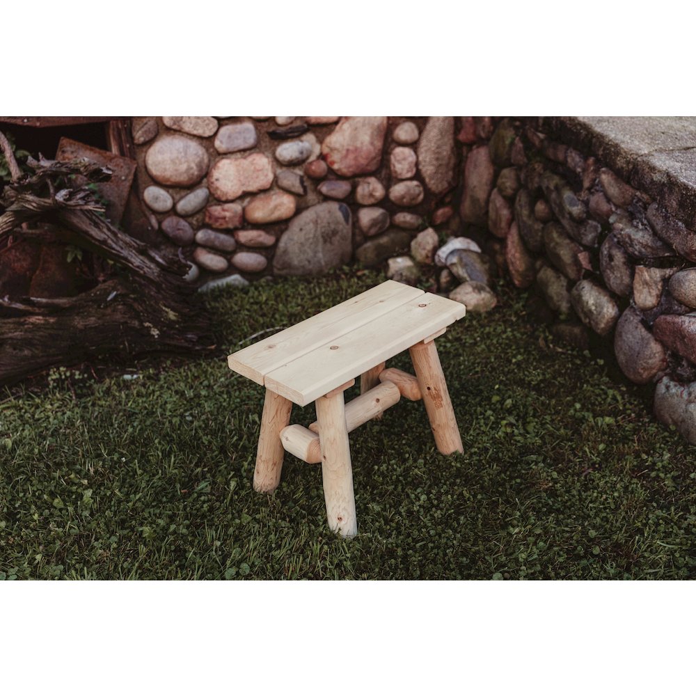 Cedar Log 23" End Bench (pair). Picture 3