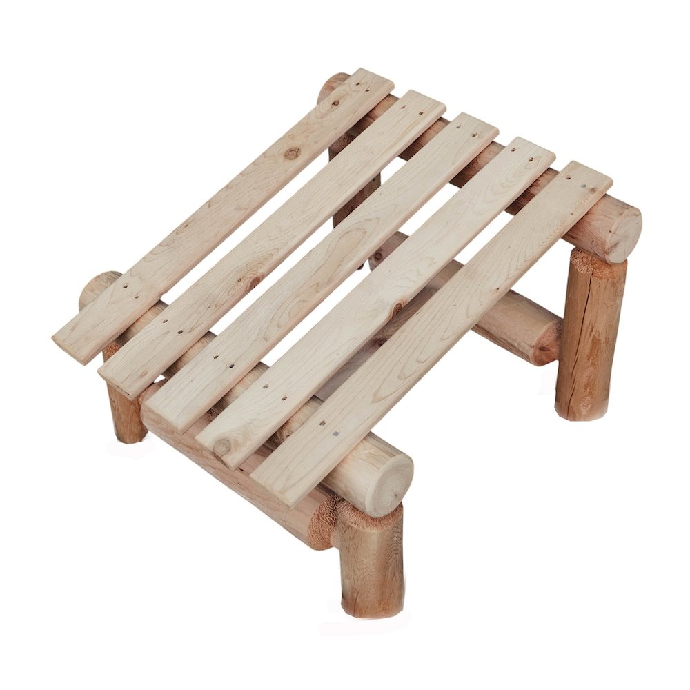 Cedar Log Slanted Ottoman. Picture 1