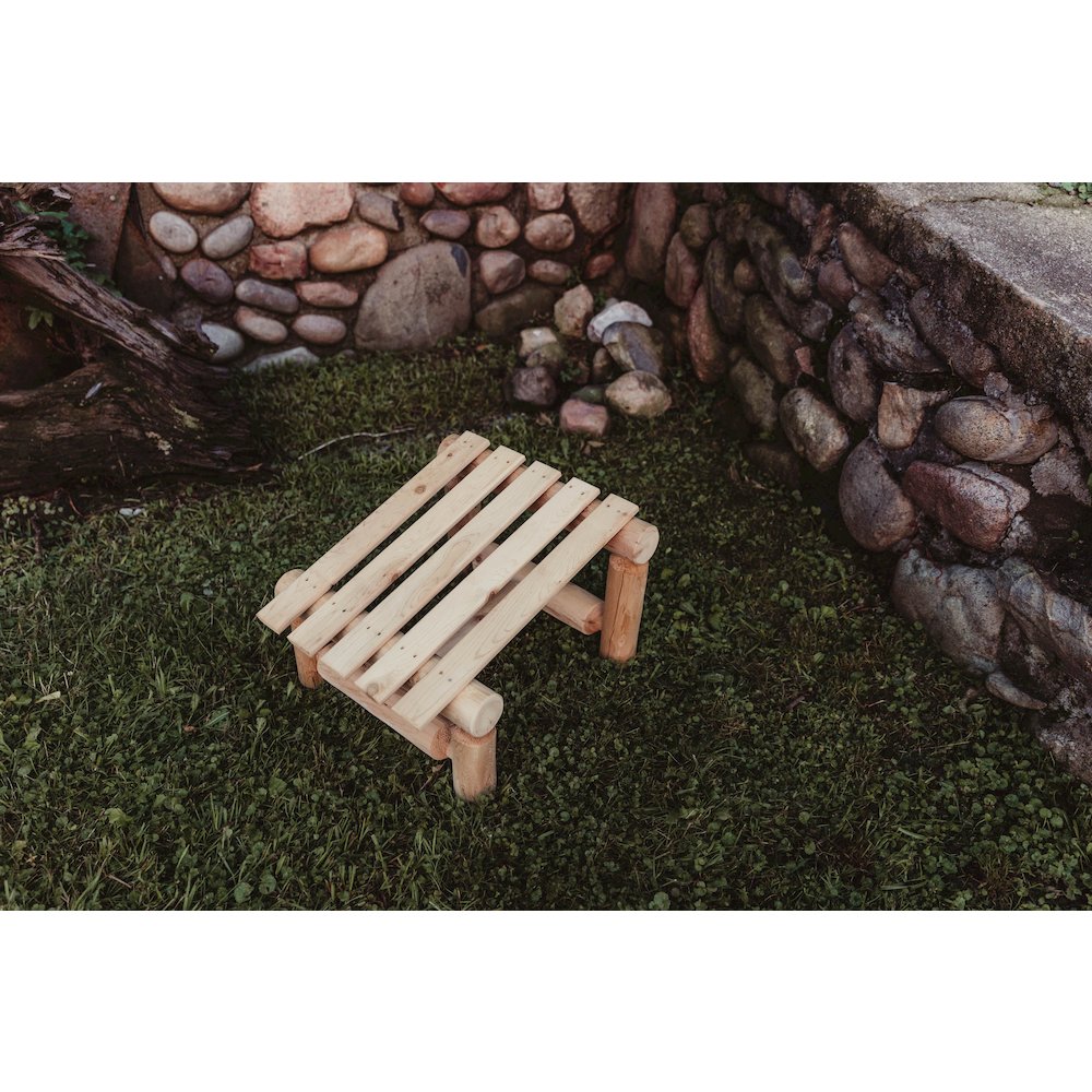 Cedar Log Slanted Ottoman. Picture 4
