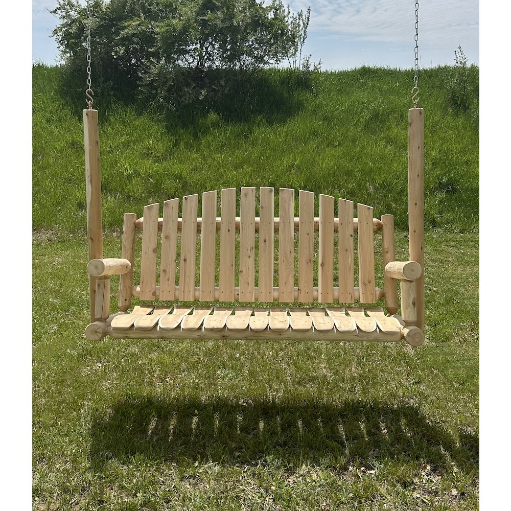 Cedar Log 5ft Country Garden Porch Swing. Picture 3