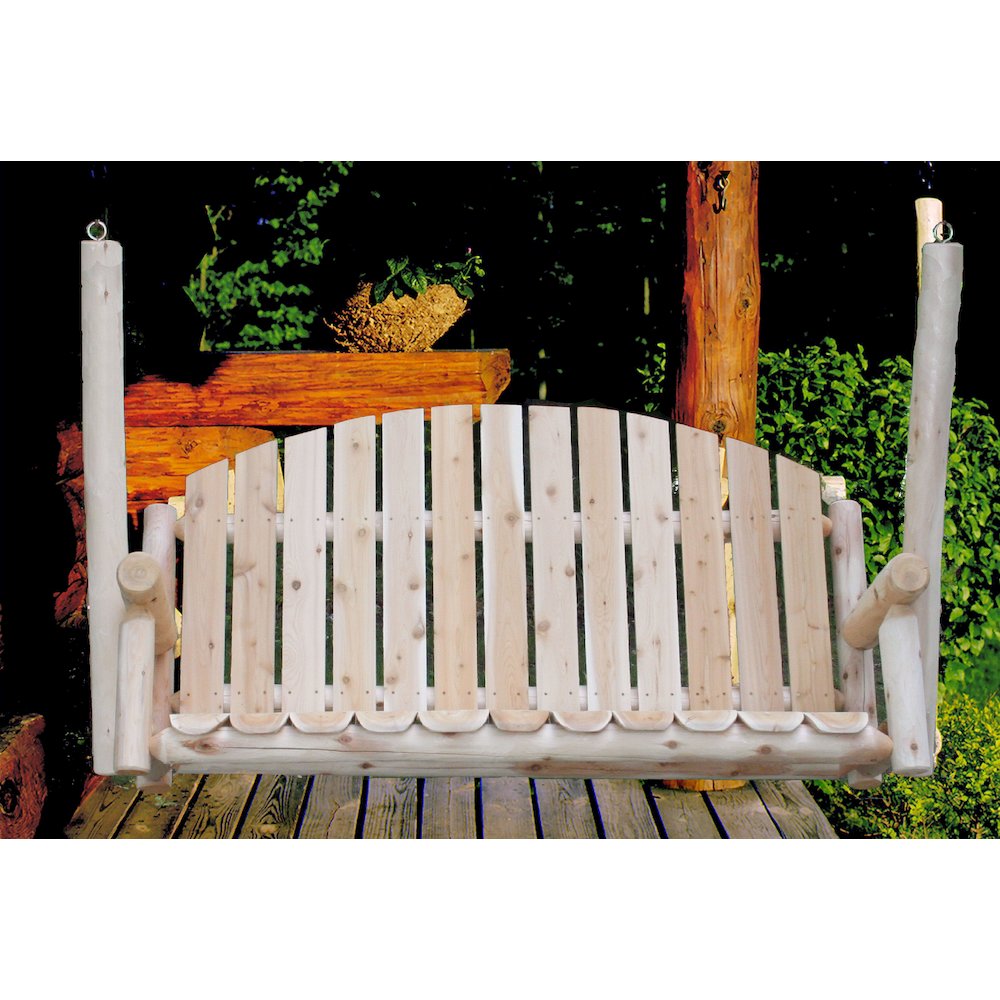Cedar Log 5ft Country Garden Porch Swing. Picture 5
