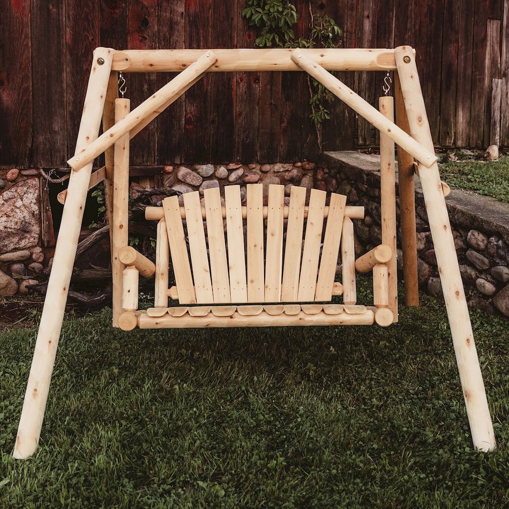 Cedar Log 4ft Yard Swing. Picture 2