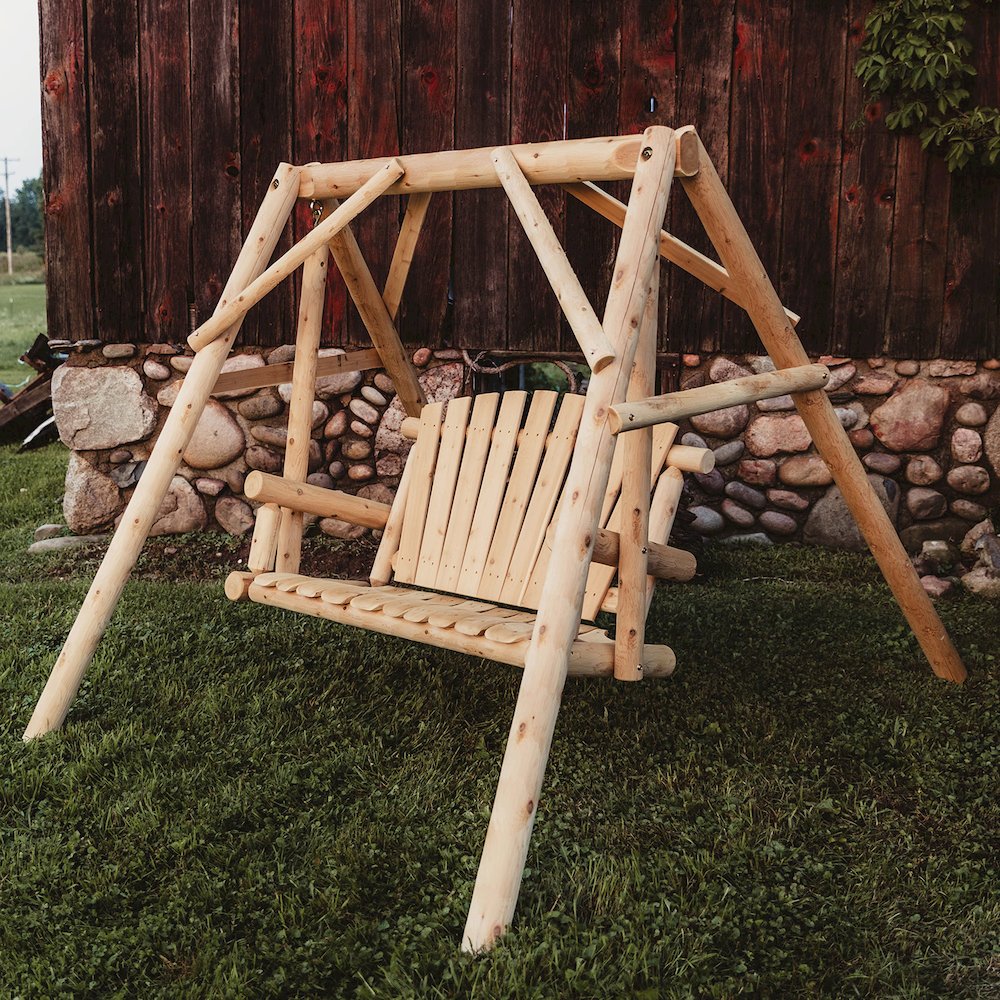 Cedar Log 4ft Yard Swing. Picture 4