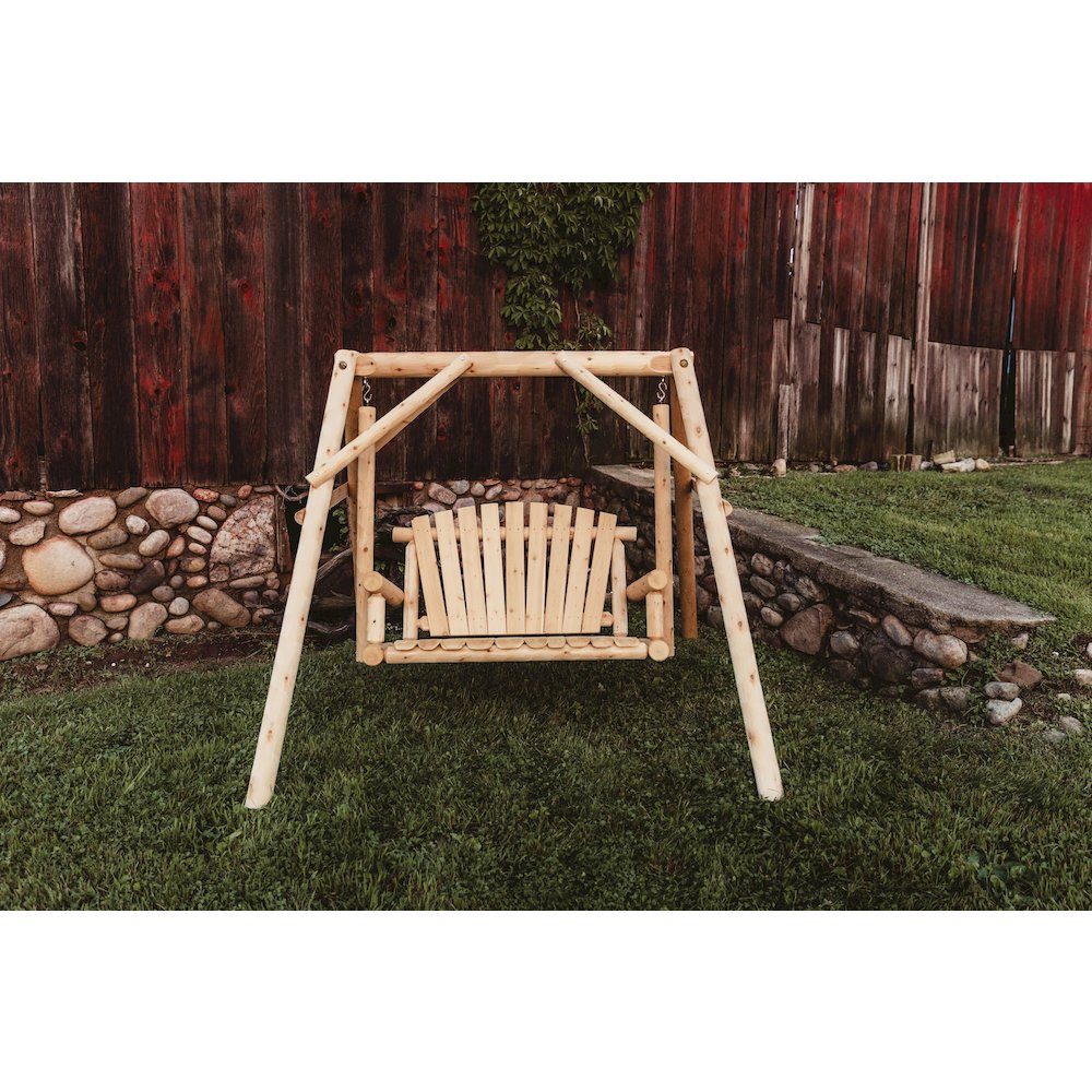 Cedar Log 4ft Yard Swing. Picture 6