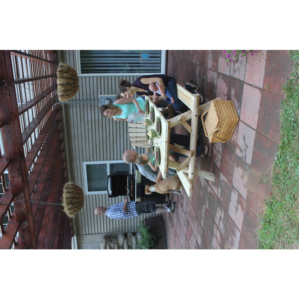 6' Log Picnic Table  Attached Benches. Picture 2