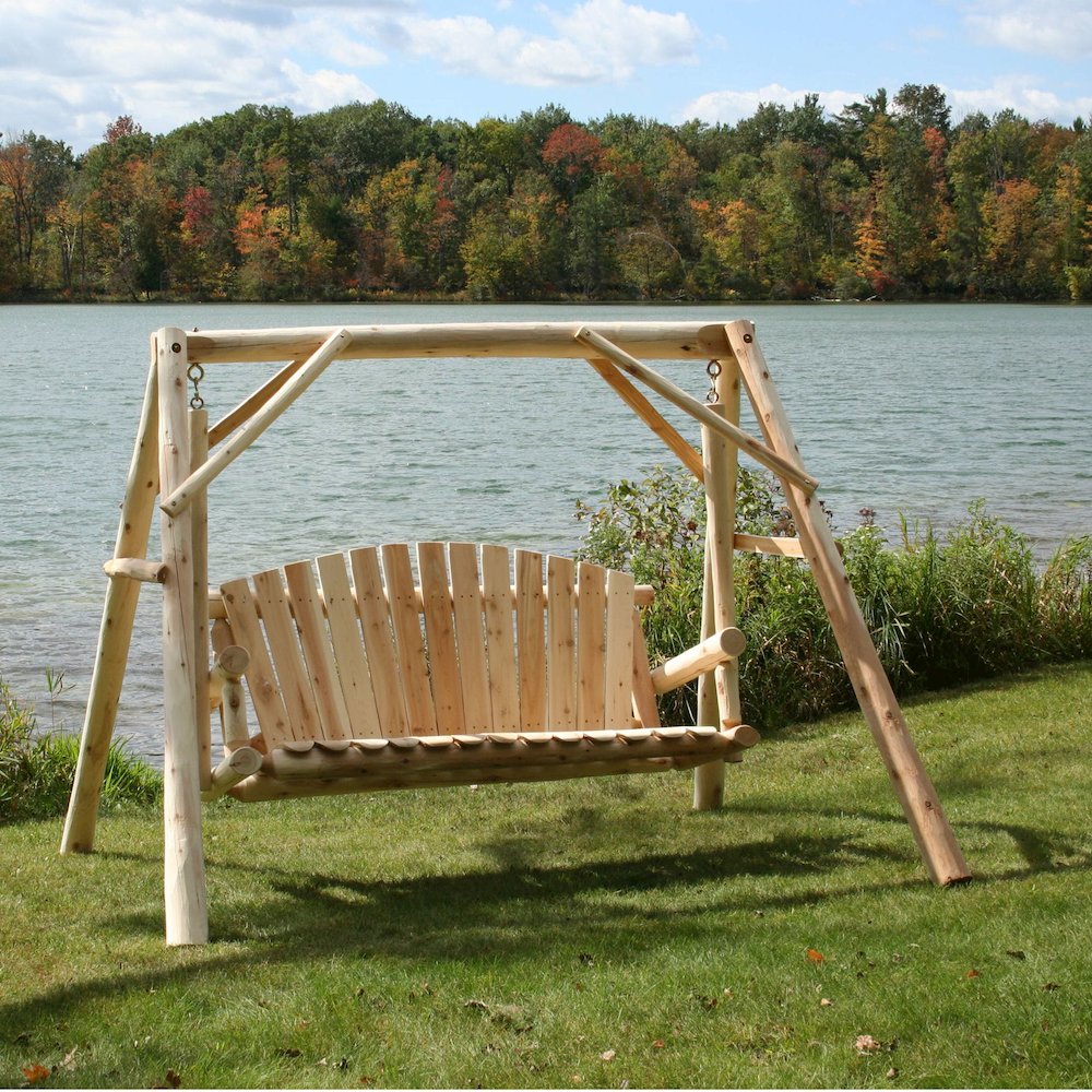 Cedar Log 5ft Yard Swing. Picture 4