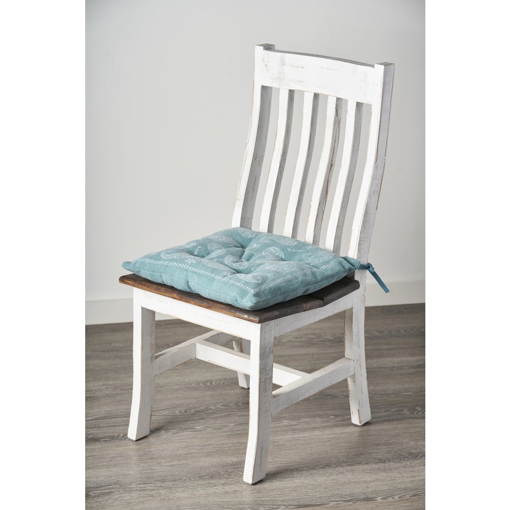 ChairCushions Set of 2 in Blue/White, 17"x17"x2". Picture 2