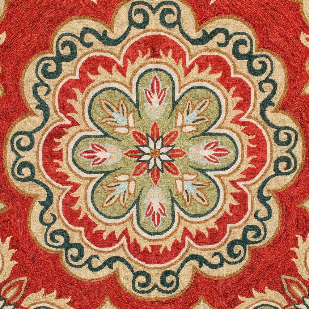 Bohemian Indoor Area Rug In Orange/Gold, Round Shape With Soft Material. Picture 5