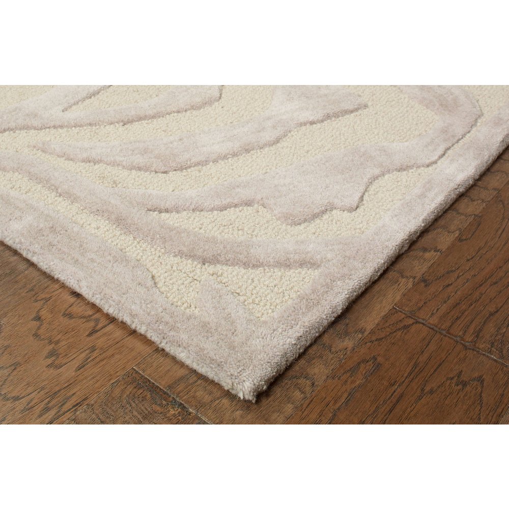 Fashion Wool Area Rug Indoor in Beige/Gray, 8' Round. Picture 2