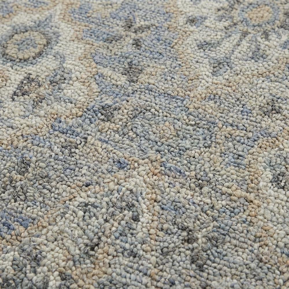 Blue Wool Area Rug With Classic Pattern And Soft Touch For Living Room. Picture 5