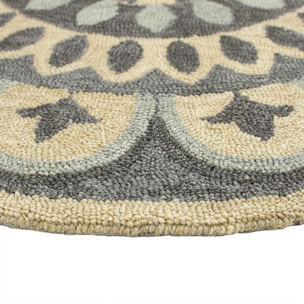 Gray Indoor Round Area Rug With Classic Style And Soft Texture. Picture 6