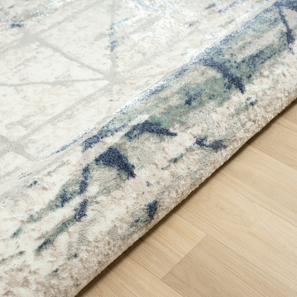 Antalya Durable Performance Area Rug Indoor in Blue/Gray, 5' x 7'. Picture 3