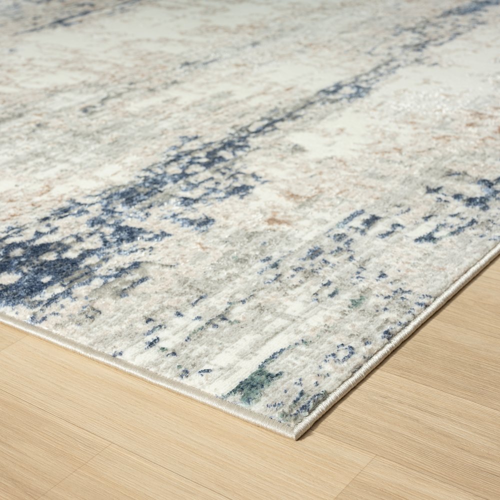 Antalya Durable Performance Area Rug Indoor in Gray/Blue, 2'6" x 8'. Picture 5