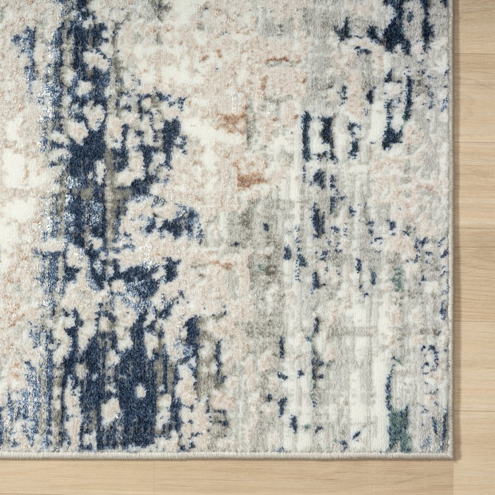 Antalya Durable Performance Area Rug Indoor in Gray/Blue, 2'6" x 8'. Picture 4