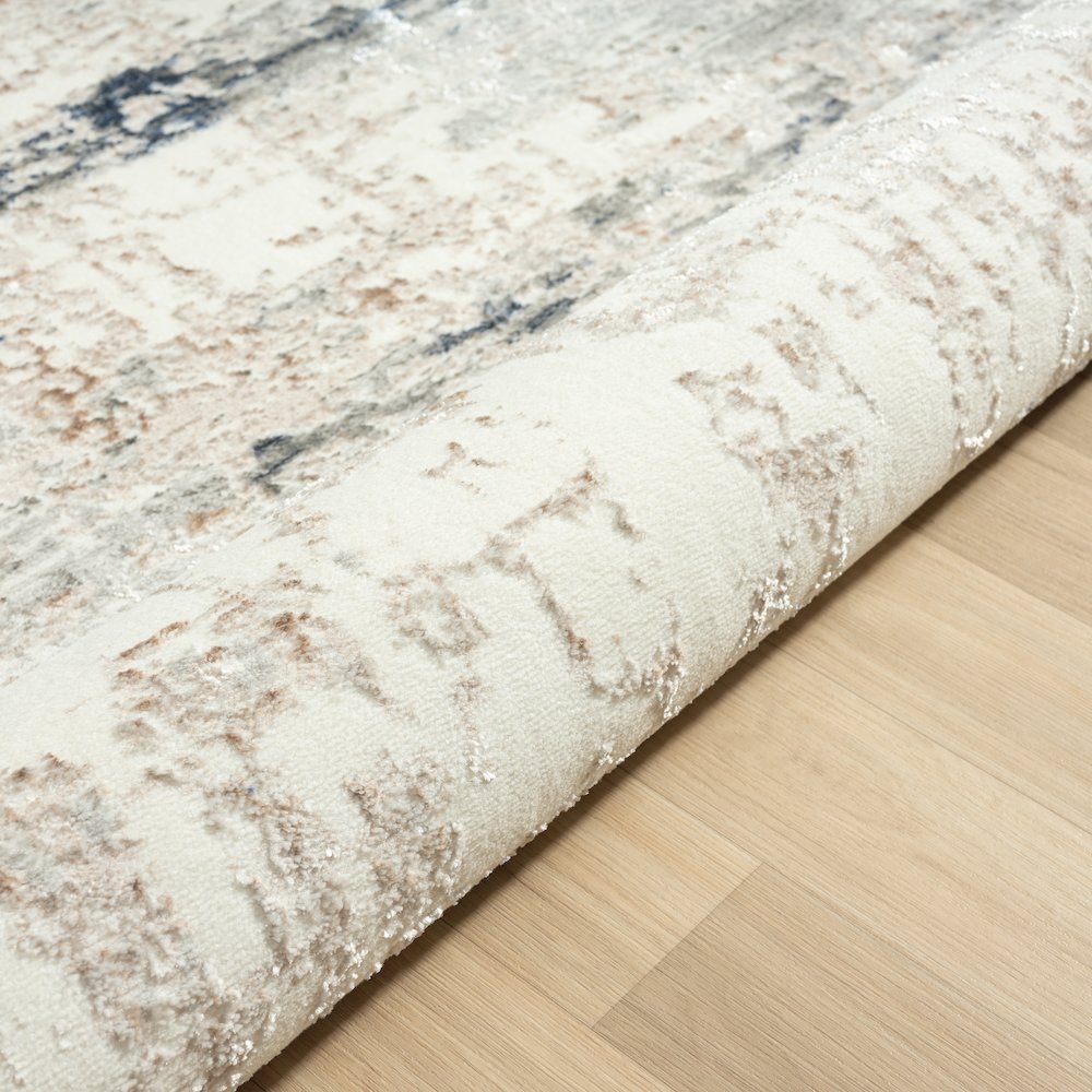 Antalya Durable Performance Area Rug Indoor in Gray/Blue, 2'6" x 8'. Picture 3