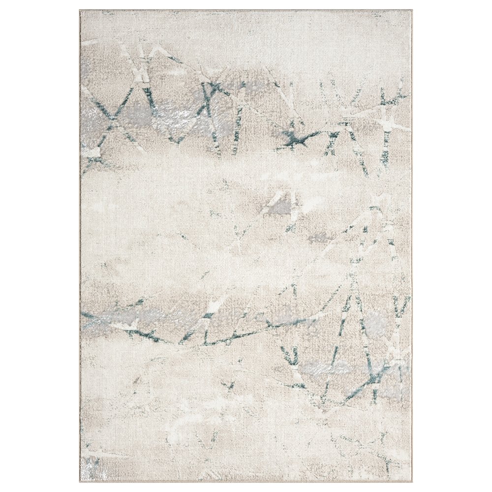 Antalya Durable Performance Area Rug Indoor in Beige/Blue, 5' x 7'. Picture 1