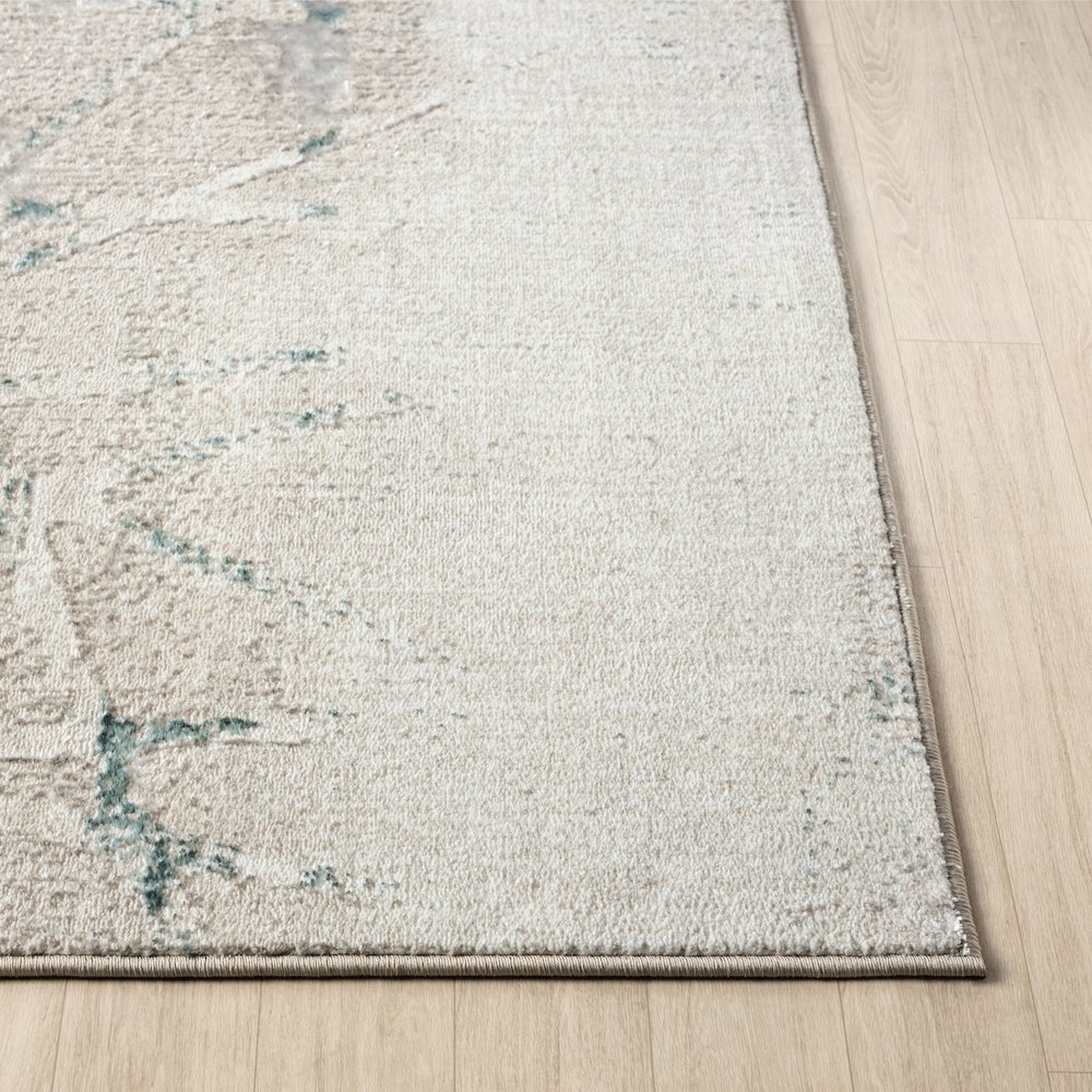 Antalya Durable Performance Area Rug Indoor in Beige/Blue, 2' x 7'. Picture 5