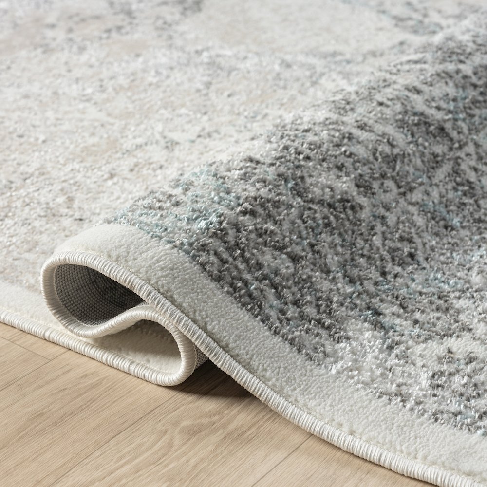 Antalya Durable Performance Area Rug Indoor in Beige/Blue, 2' x 7'. Picture 4