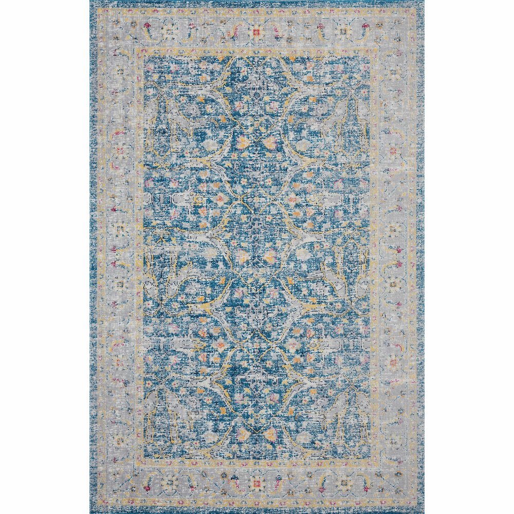 Antiquity Durable Performance Area Rug Outdoor in Blue/Multicolored, 7'9" x 9'9". Picture 1
