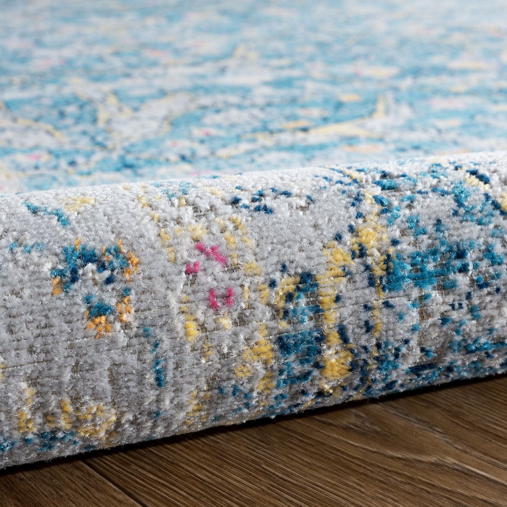 Antiquity Durable Performance Area Rug Outdoor in Blue/Multicolored, 7'9" x 9'9". Picture 3