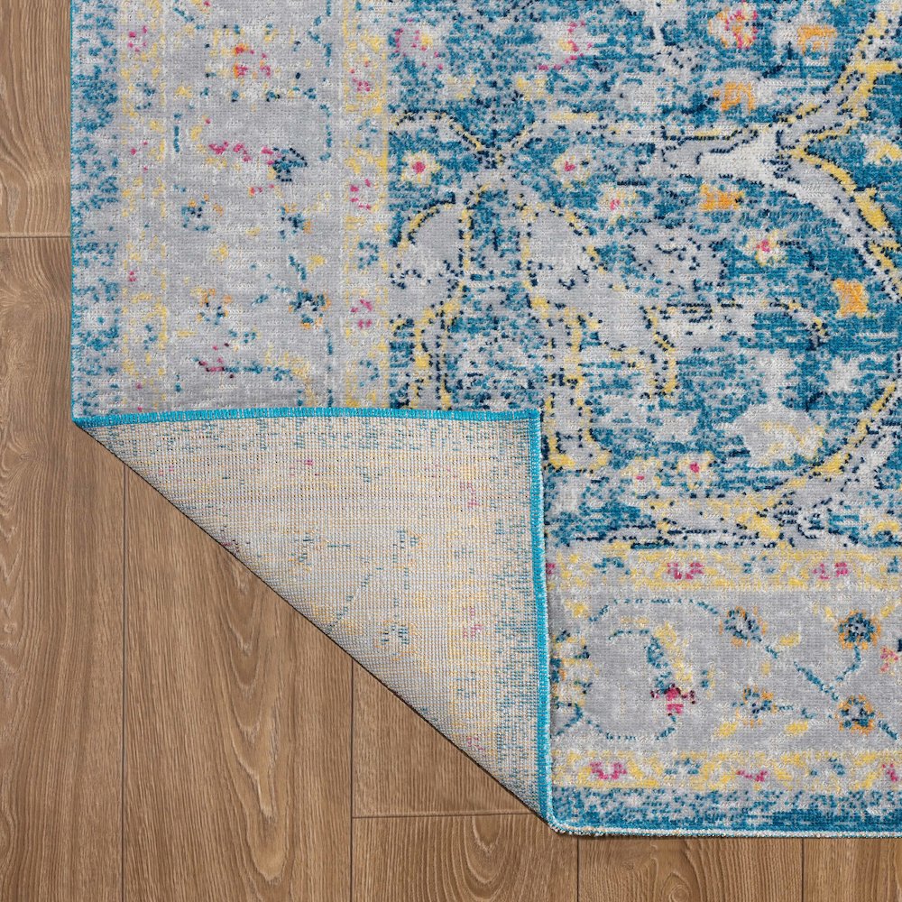 Antiquity Durable Performance Area Rug Outdoor in Blue/Multicolored, 7'9" x 9'9". Picture 5