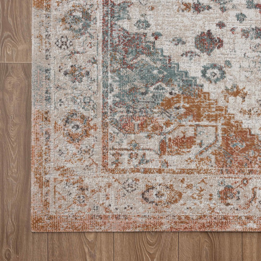 Durable Performance Area Rug Outdoor in Orange/Multicolored, 7'9" x 9'9". Picture 4