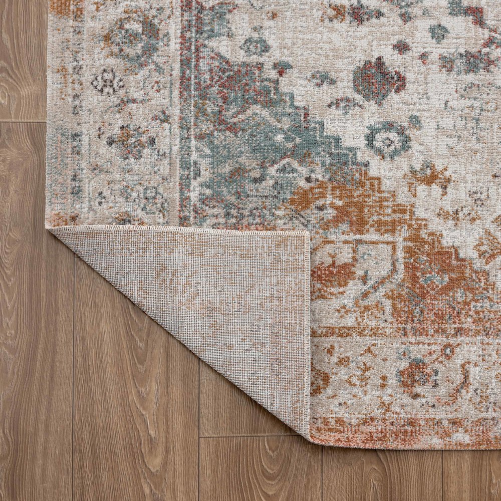 Durable Performance Area Rug Outdoor in Orange/Multicolored, 7'9" x 9'9". Picture 6
