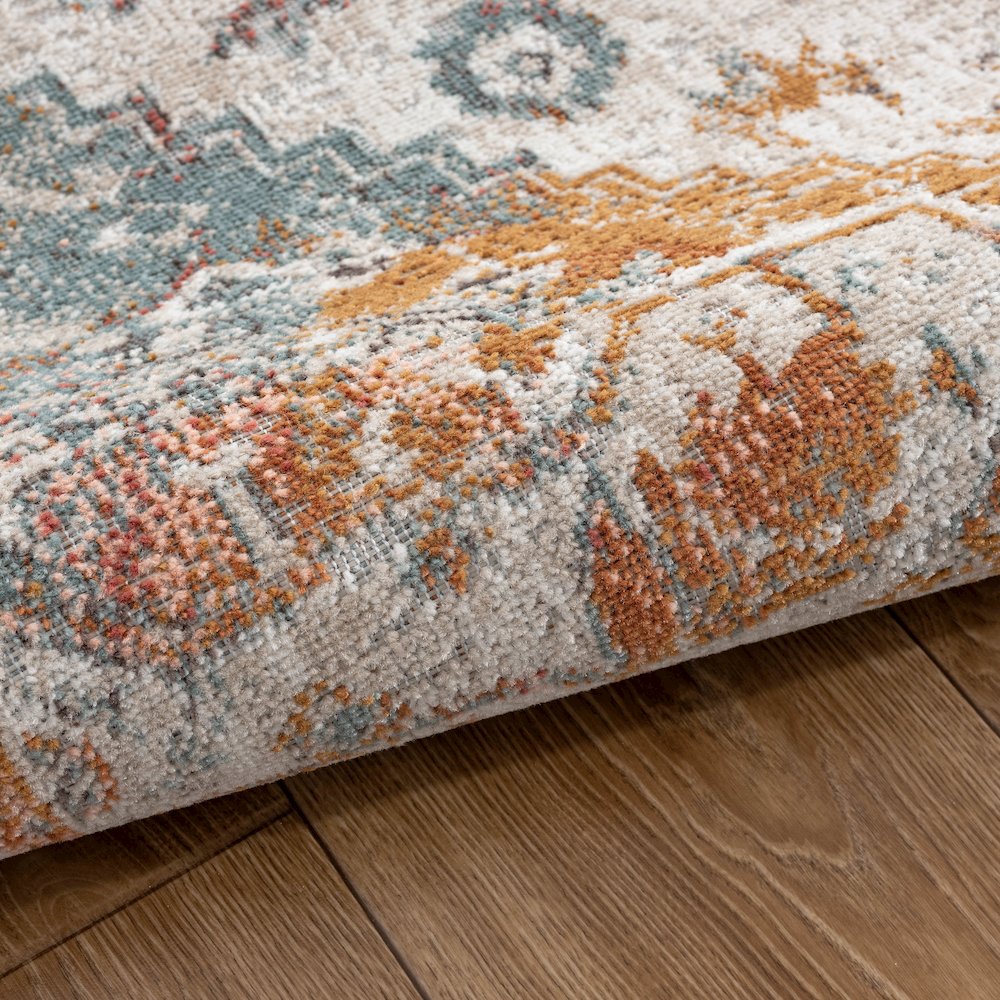 Durable Performance Area Rug Outdoor in Orange/Multicolored, 7'9" x 9'9". Picture 3