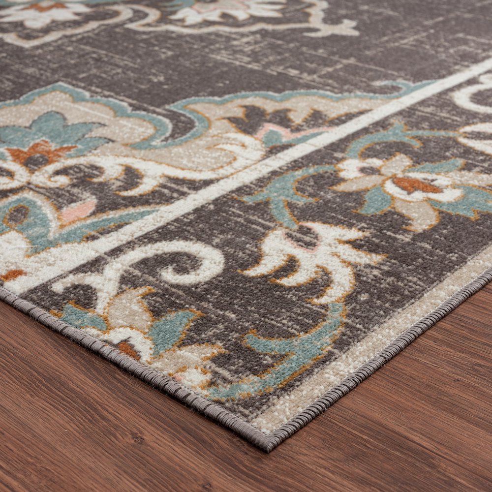 Durable Performance Area Rug Outdoor in Brown/Multicolored, 7'9" x 9'9". Picture 5