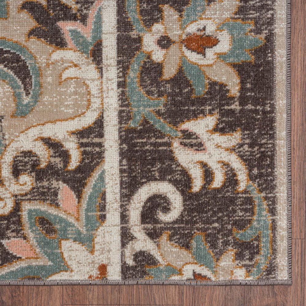 Durable Performance Area Rug Outdoor in Brown/Multicolored, 7'9" x 9'9". Picture 4