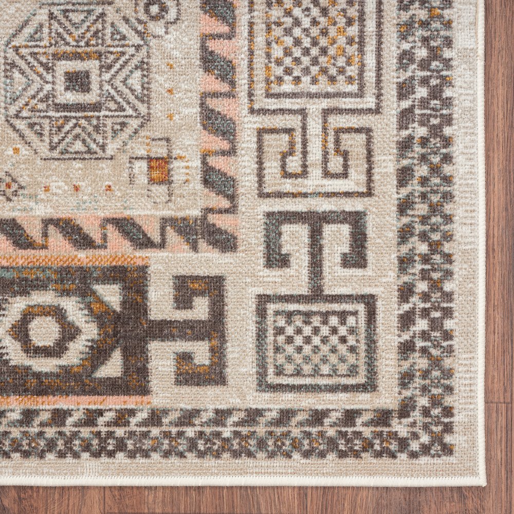 Antiquity Durable Performance Area Rug Outdoor in Cream/Pink, 7'9" x 9'9". Picture 4