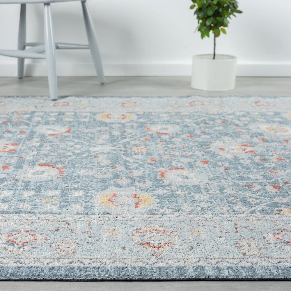 Antiquity Durable Performance Area Rug Outdoor in Blue, 4' x 6'. Picture 3