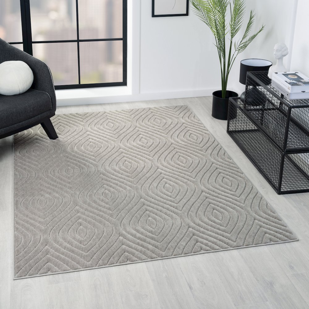 Atlas Durable Performance Area Rug Outdoor in Gray, 7'10" x 9'10". Picture 8