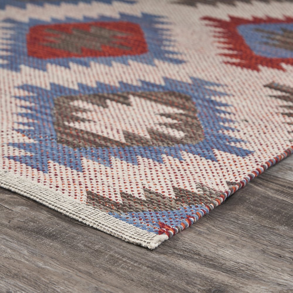 Tula Cotton Blend Area Rug Indoor in Red/Blue, 3' x 5'. Picture 5