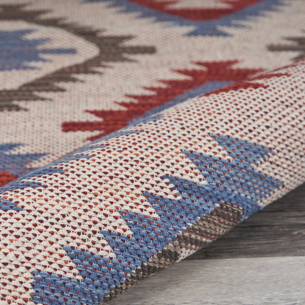 Tula Cotton Blend Area Rug Indoor in Red/Blue, 3' x 5'. Picture 3