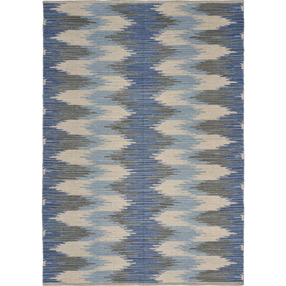 Tula Cotton Blend Area Rug Indoor in Blue/Gray, 5' x 7'. Picture 1