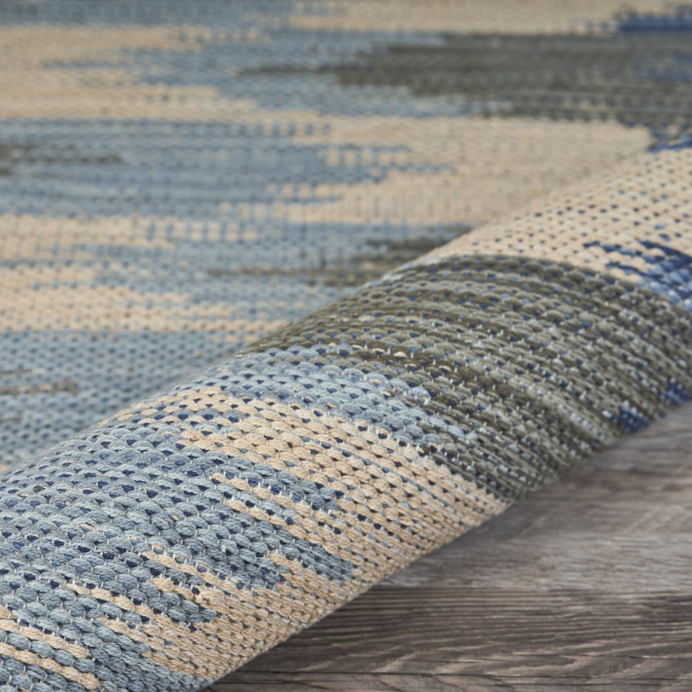 Tula Cotton Blend Area Rug Indoor in Blue/Gray, 5' x 7'. Picture 3