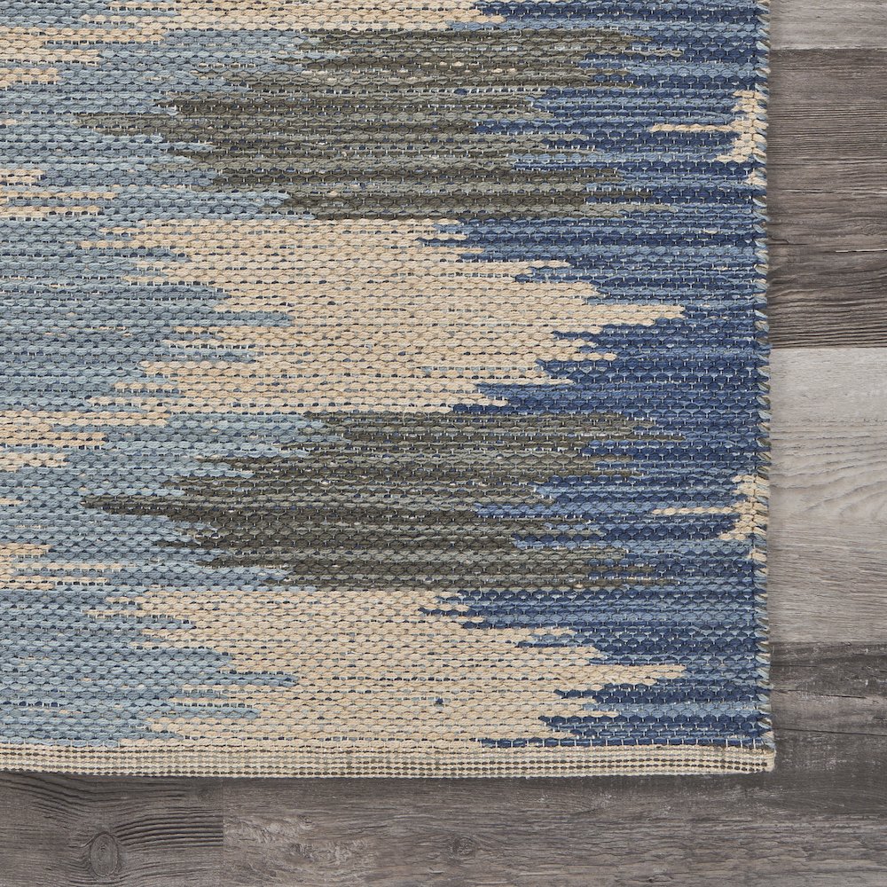 Tula Cotton Blend Area Rug Indoor in Blue/Gray, 5' x 7'. Picture 4