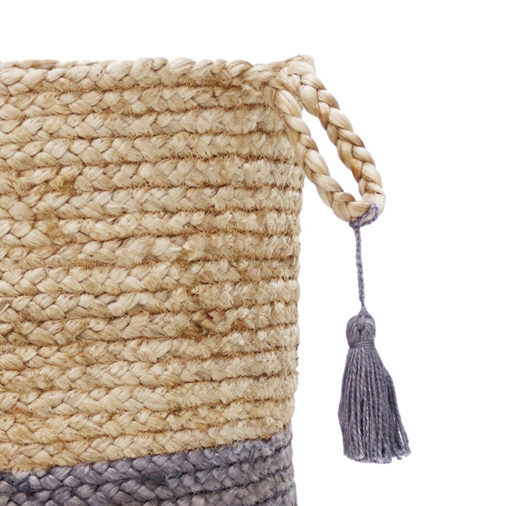 Baskets Jute Indoor Basket in Tan/Gray, 19" x 19" x 19". Picture 4
